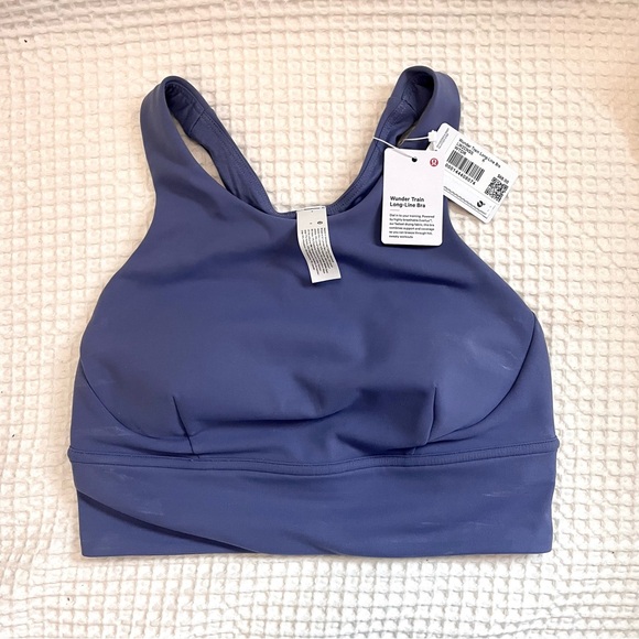 Wunder Train Long-Line  Bra Lululemon 6 NWT Blue Water Drop - Picture 2 of 4